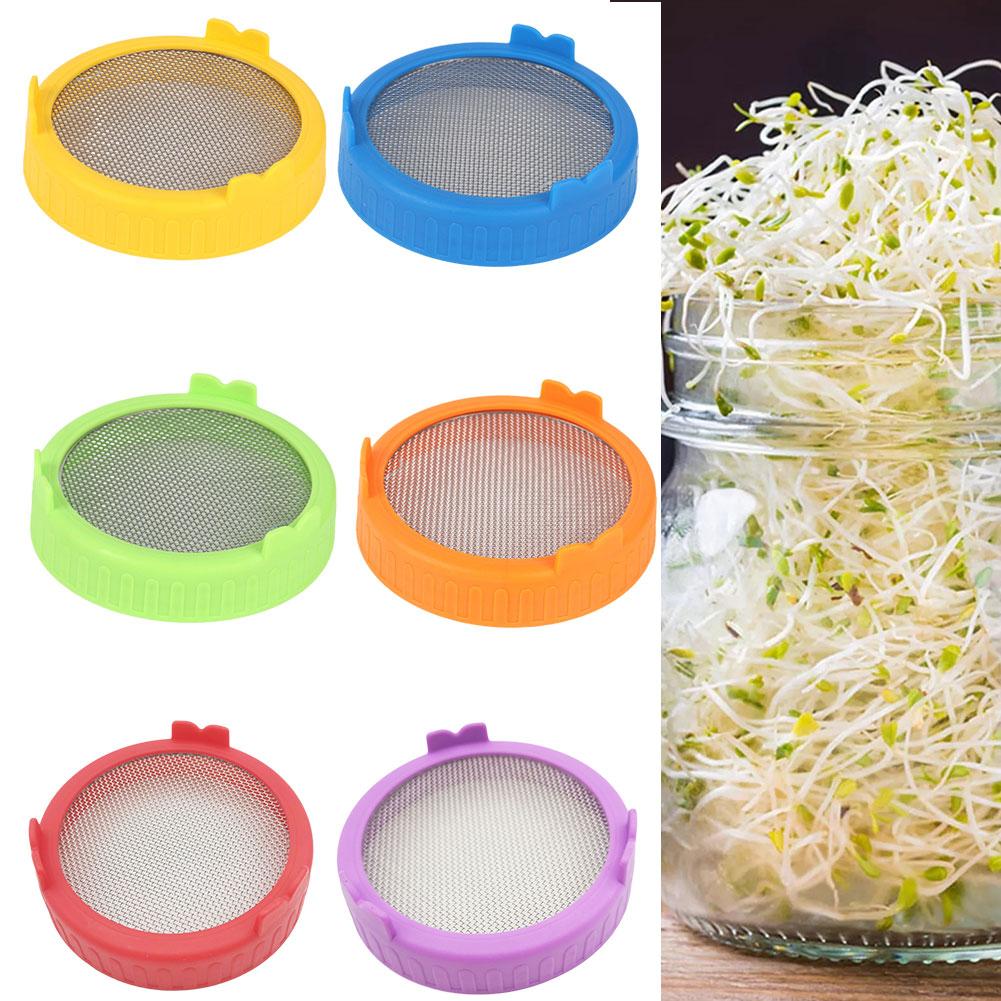 thumbnail image 2 of SGACAI Tapa de germinación de semillas Tapa de plástico de boca ancha para tarro de albañil Tapa de germinación de semillas de malla de grado alimenticio D4f1 Cubierta de germinación de cultivos pa, 2 of 7
