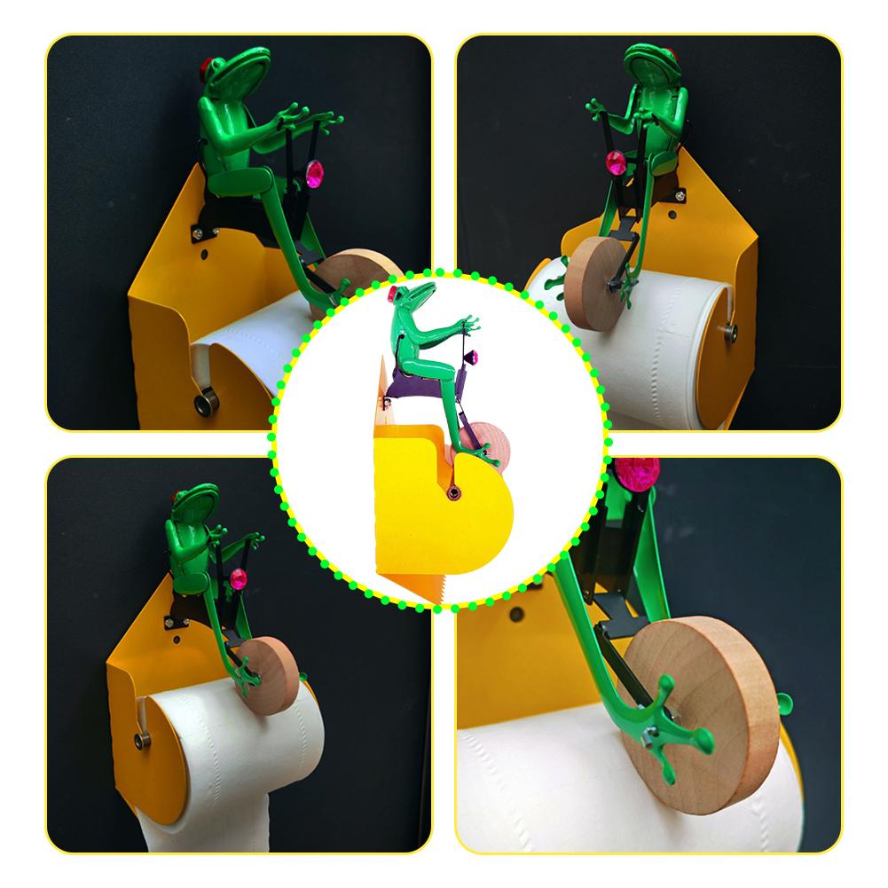 thumbnail image 4 of SGACAI Porta rollo de papel higiénico creativo con forma de rana para montar en la pared, nuevo P9, 4 of 7