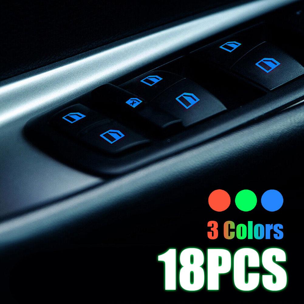 thumbnail image 2 of Wartleves Paquete de 3 pegatinas luminosas para botones de ventanilla de coche, pegatinas luminosas para interruptor de control de puerta exterior de coche, pegatinas luminosas de seguridad nocturna p, 2 of 7