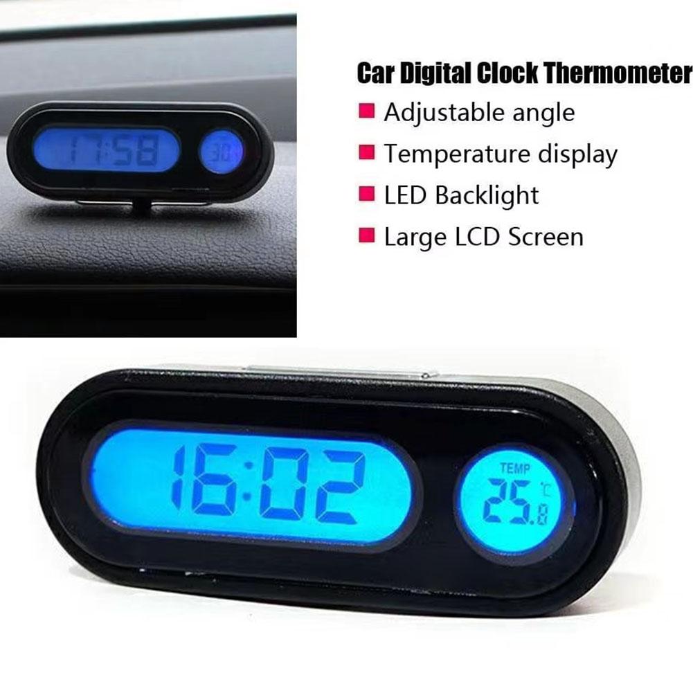 LED Car Clock Yunobi Car Digital Clock & Thermometer - 2-in-1 LED ...