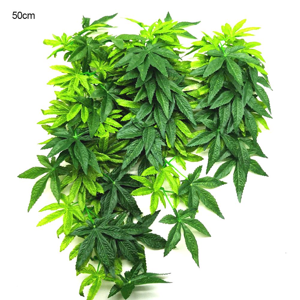 thumbnail image 4 of Wartleves Plantas colgantes artificiales con hojas falsas para acuario, reptiles y peces, 4 of 7