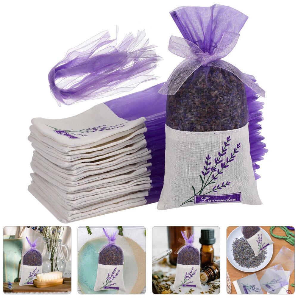 thumbnail image 2 of Wartleves 20/100 bolsas vacías con forma de bolsita de lavanda, bolsitas pequeñas con cordón y fragancia, 2 of 7