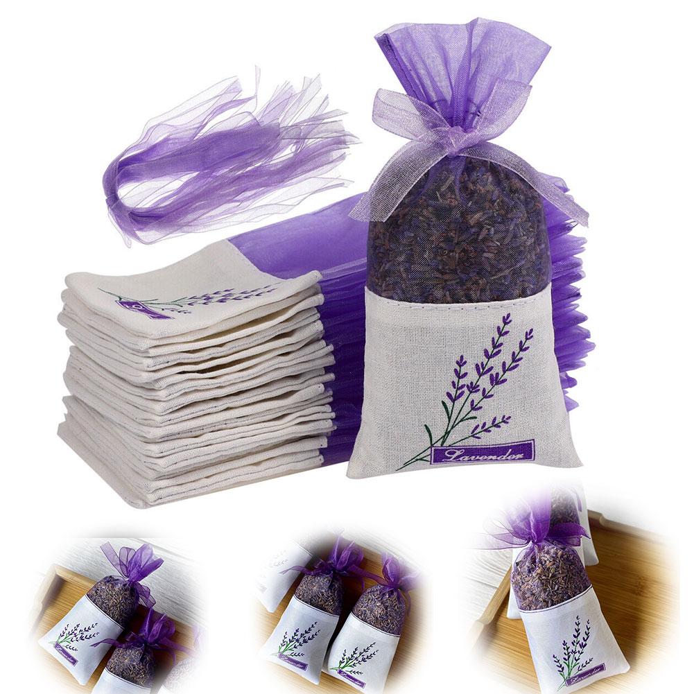 thumbnail image 3 of Wartleves 20/100 bolsas vacías con forma de bolsita de lavanda, bolsitas pequeñas con cordón y fragancia, 3 of 7