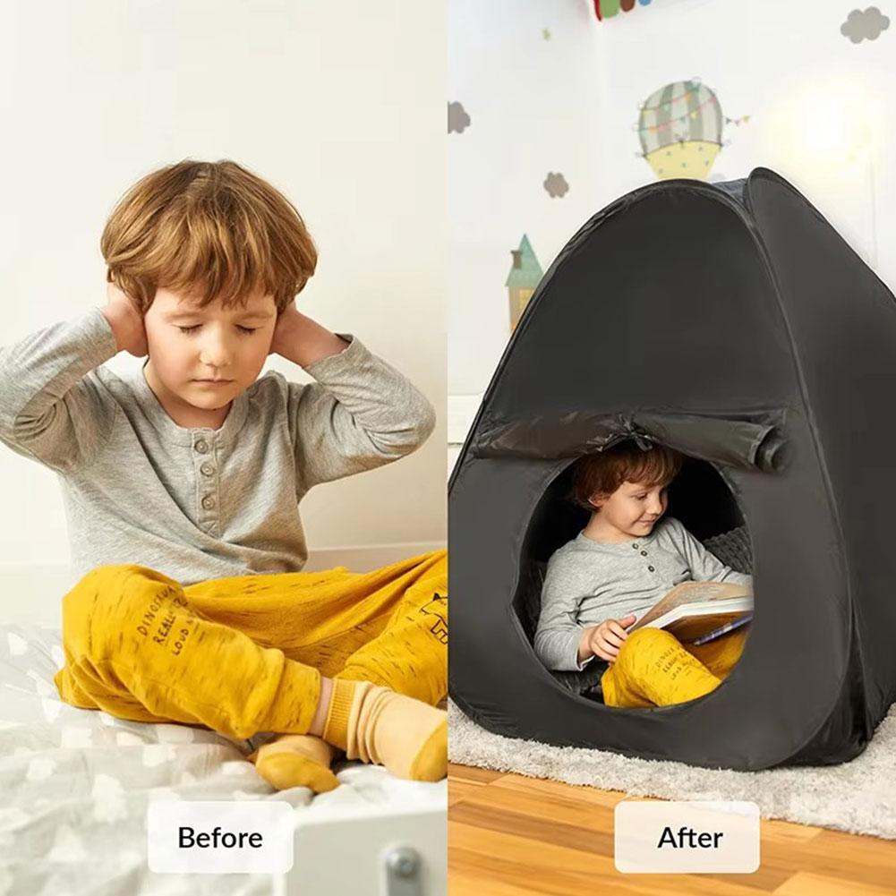 thumbnail image 3 of SGACAI Tienda sensorial plegable, portátil, de tela Oxford, color negro, para niños, para interiores, W0, 3 of 7