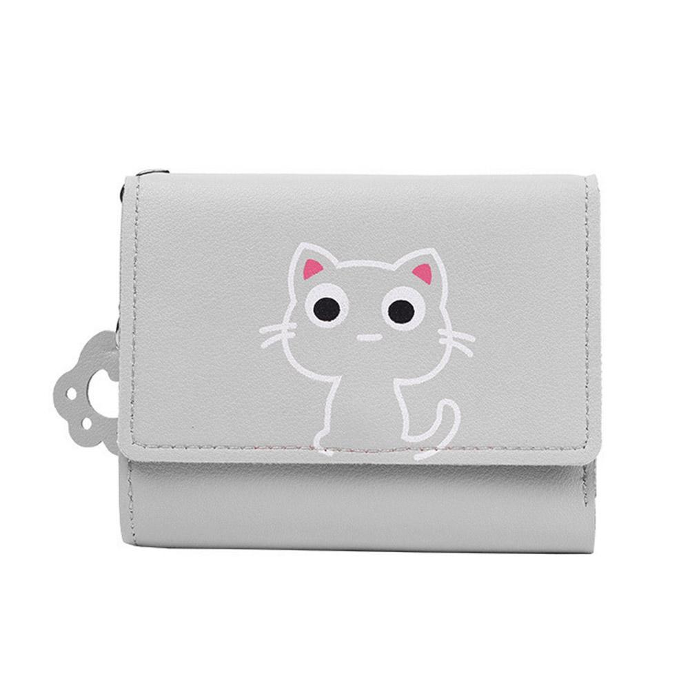 thumbnail image 5 of SGACAI Cartera de mujer con diseño de gato, monedero corto de cuero, tarjetero, Q1, 5 of 7