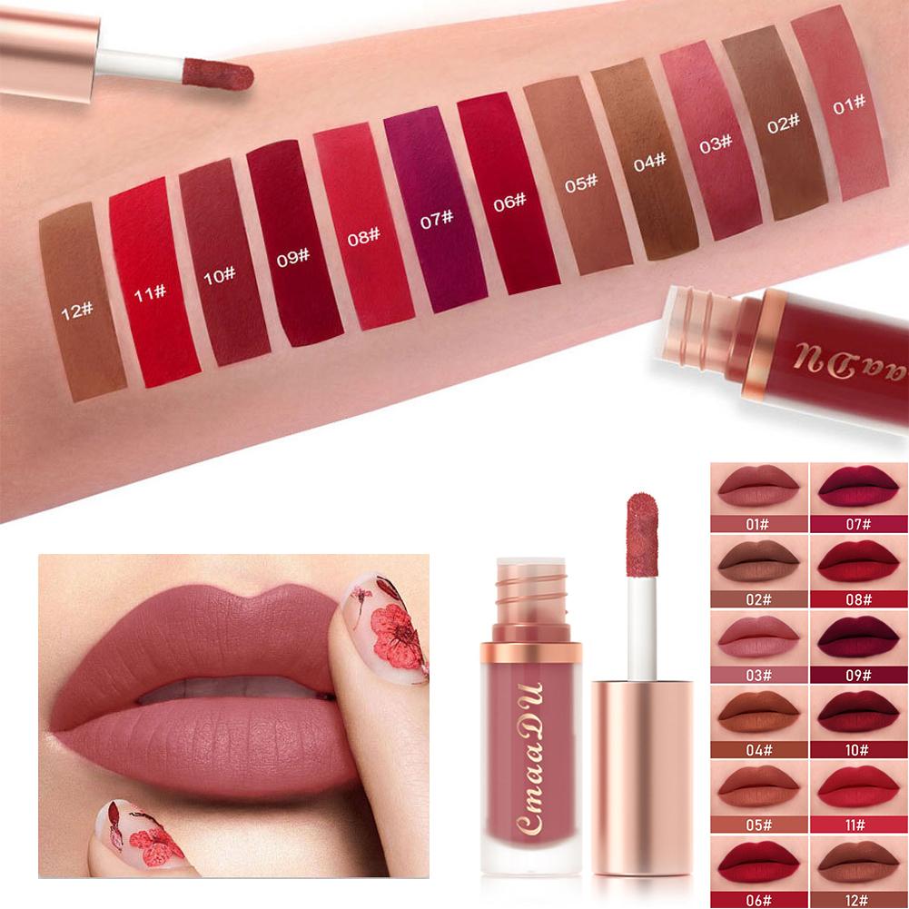 thumbnail image 2 of SGACAI Lápiz labial mate aterciopelado de 12 colores, brillo labial resistente al agua y al sudor, 2 of 7