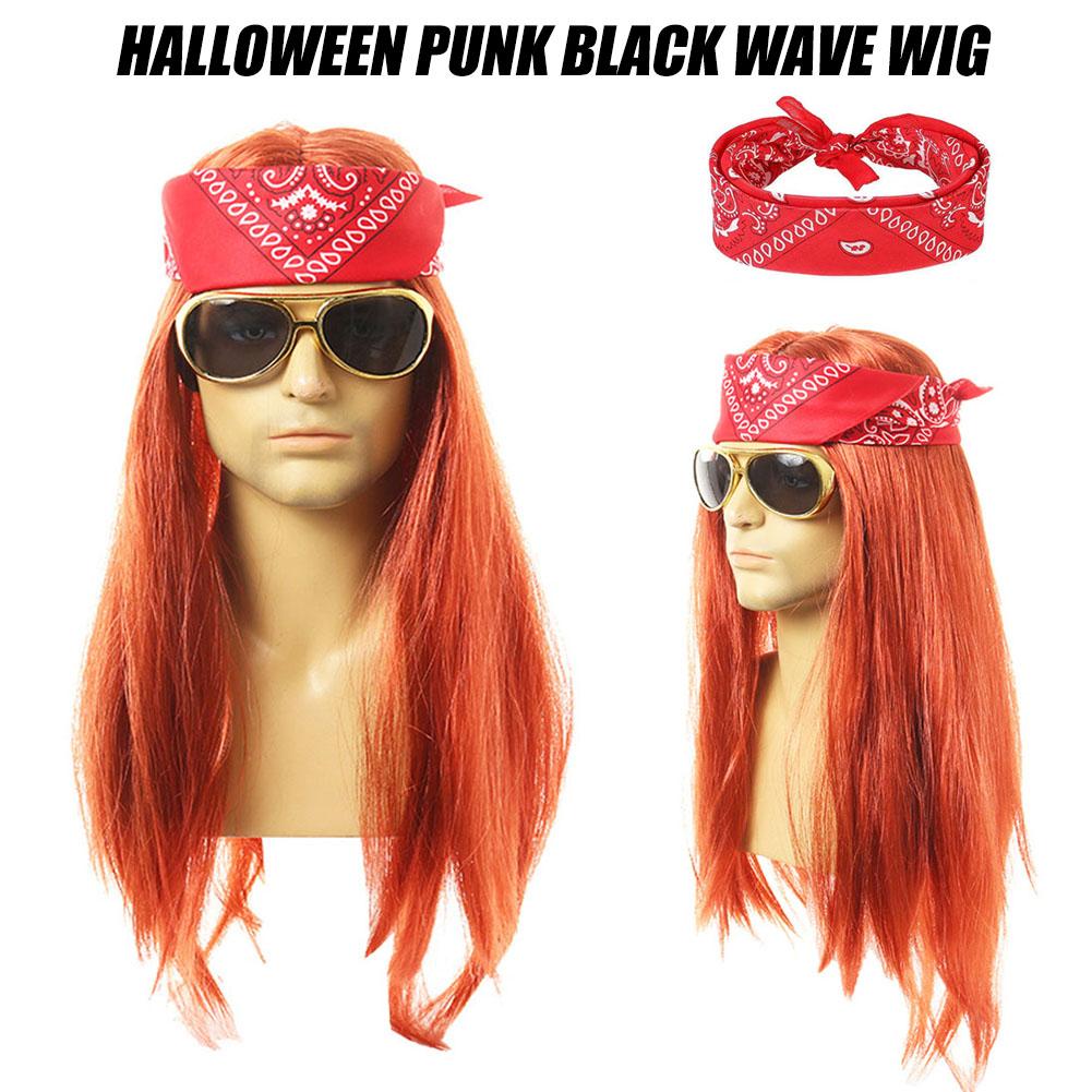 thumbnail image 2 of Ruifaya Pelucas largas y esponjosas para hombres, pelucas de cosplay, peluca de cosplay retro, cabello masculino, 2 of 7
