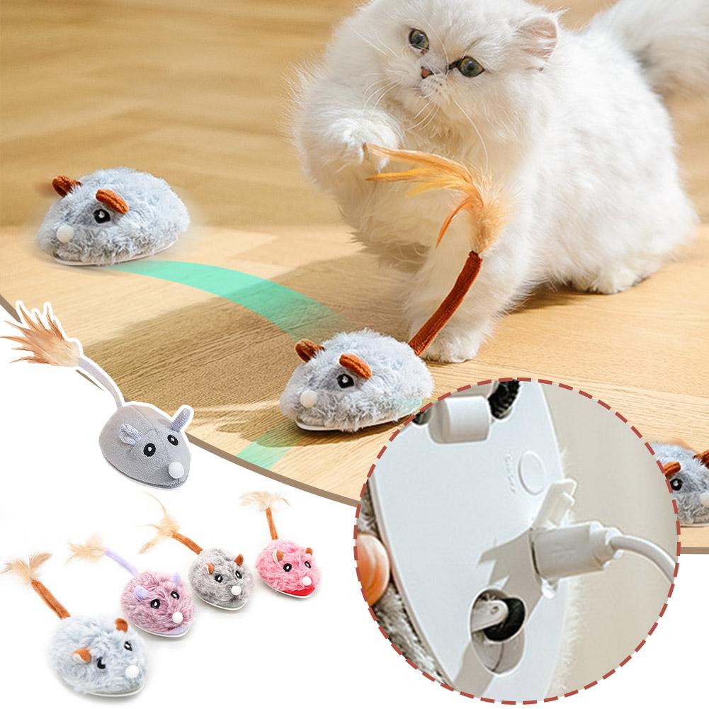 thumbnail image 2 of Ruifaya Juguete para gatos con forma de ratón inteligente para correr, juguete interactivo con movimiento eléctrico para gatos, 2 of 7
