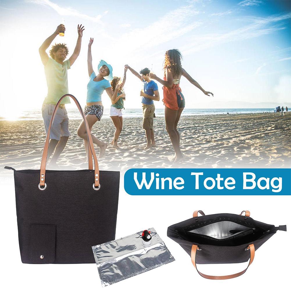 thumbnail image 3 of Ruifaya Bolsa de vino portátil para playa, bolsa de aislamiento térmico para acampar, bolsa de hielo para Navidad =, 3 of 7