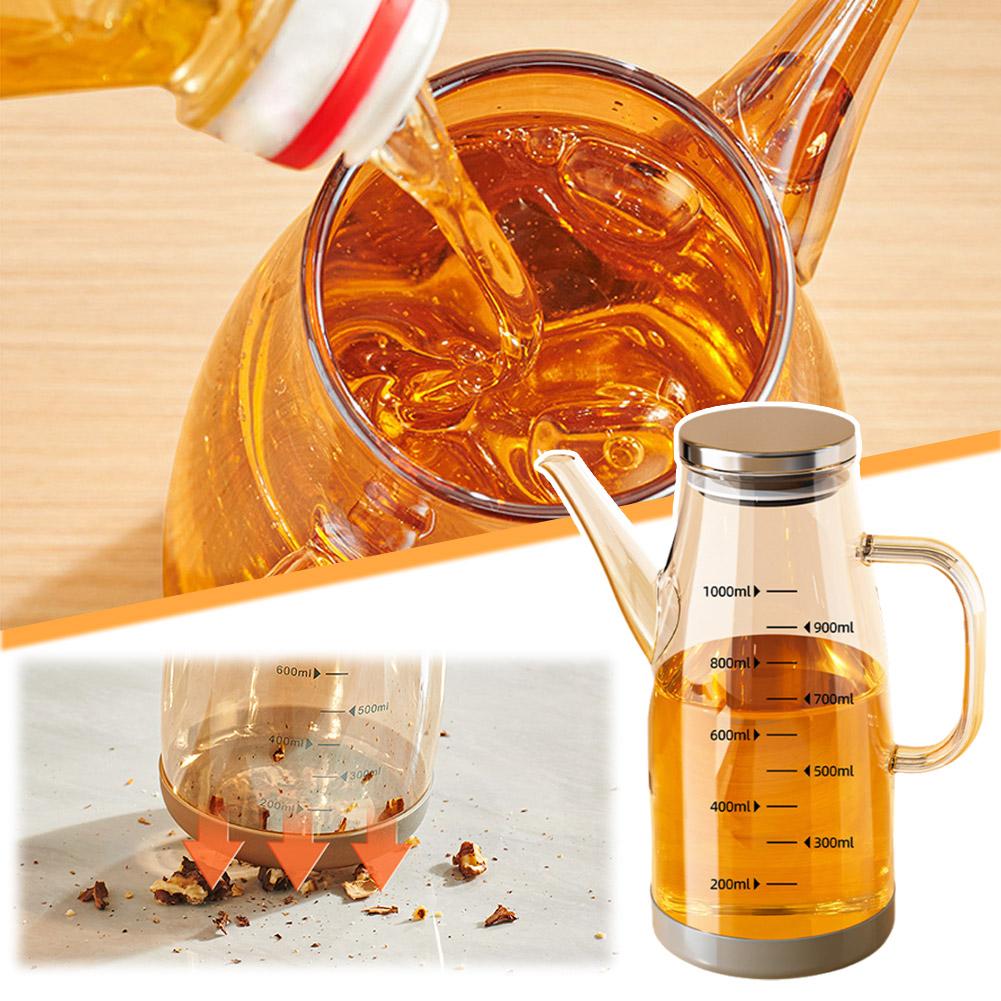 thumbnail image 2 of Wartleves Dispensador de aceite de oliva de 800/1000 ml, botella de aceite de vidrio portátil para cocinar en la cocina, 2 of 7