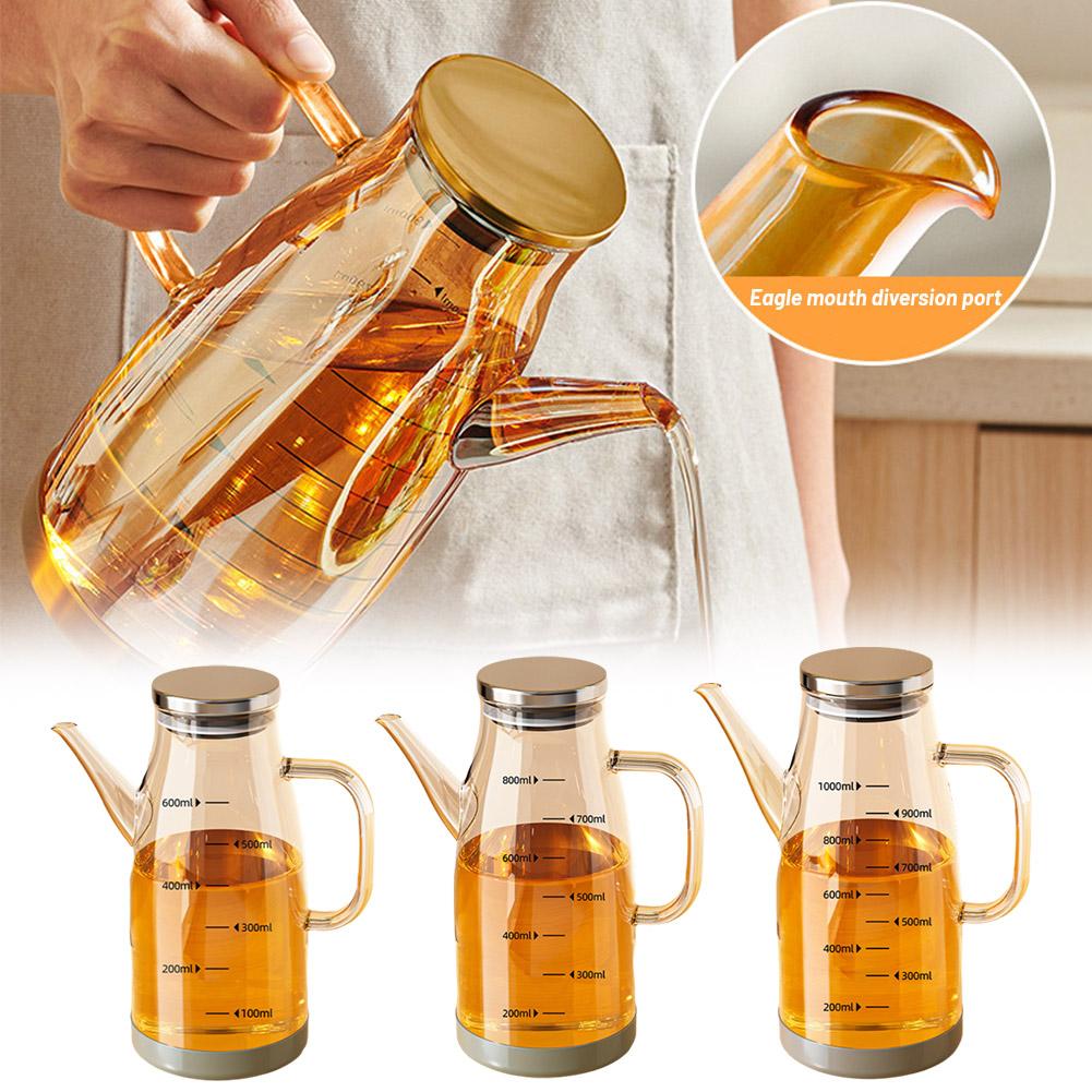 thumbnail image 4 of Wartleves Dispensador de aceite de oliva de 800/1000 ml, botella de aceite de vidrio portátil para cocinar en la cocina, 4 of 7