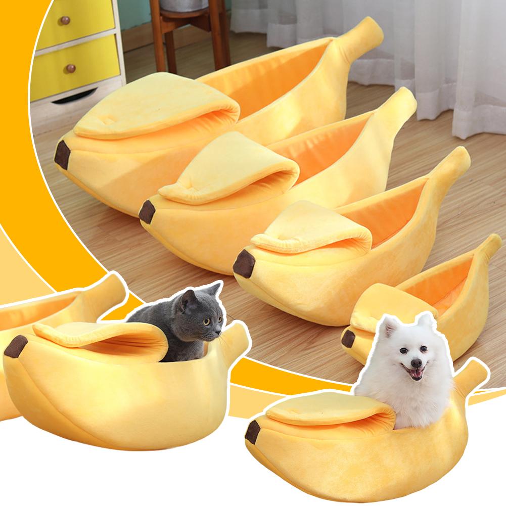 thumbnail image 3 of SGACAI Cama de plátano Ainiupi para gatos, cama creativa con forma de plátano para gatos, gatitos, conejos y perros pequeños, 3 of 7