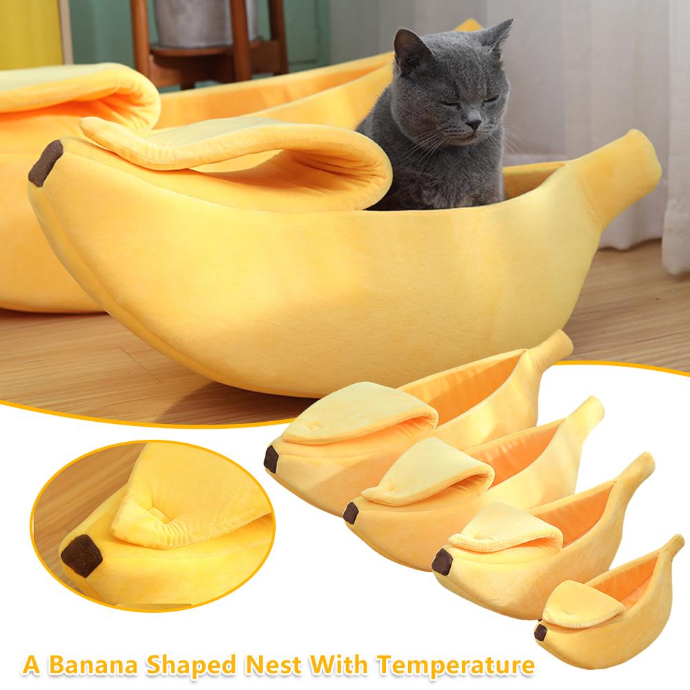 thumbnail image 2 of SGACAI Cama de plátano Ainiupi para gatos, cama creativa con forma de plátano para gatos, gatitos, conejos y perros pequeños, 2 of 7