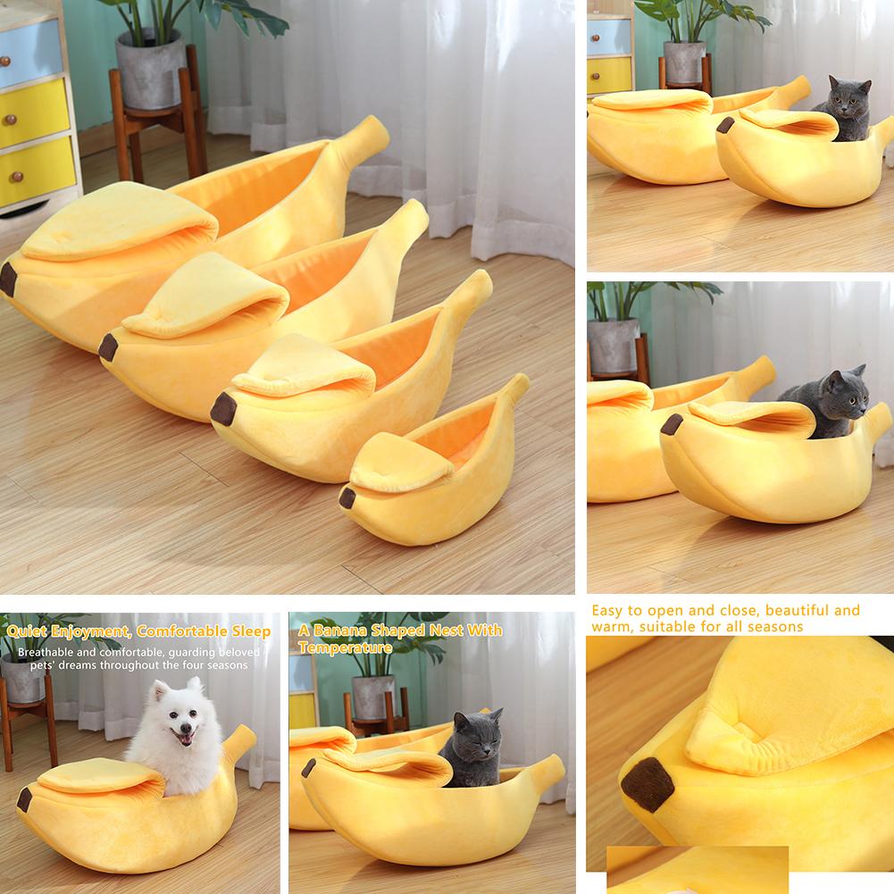 thumbnail image 4 of SGACAI Cama de plátano Ainiupi para gatos, cama creativa con forma de plátano para gatos, gatitos, conejos y perros pequeños, 4 of 7