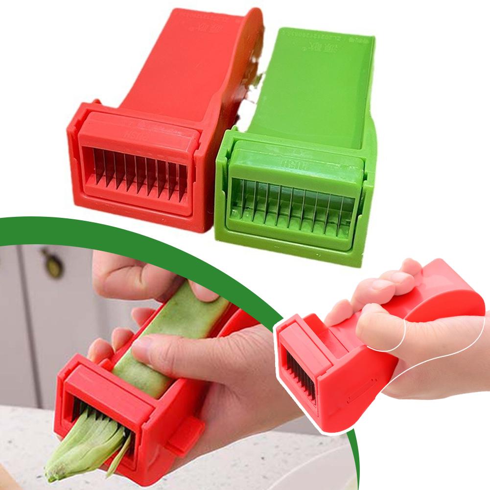 thumbnail image 4 of Ruifaya Cortador potente de judías verdes en miniatura, cortador afilado de judías verdes, herramienta cortadora de cocina para verduras, cortador multifuncional de pimientos y judías verdes, 4 of 7