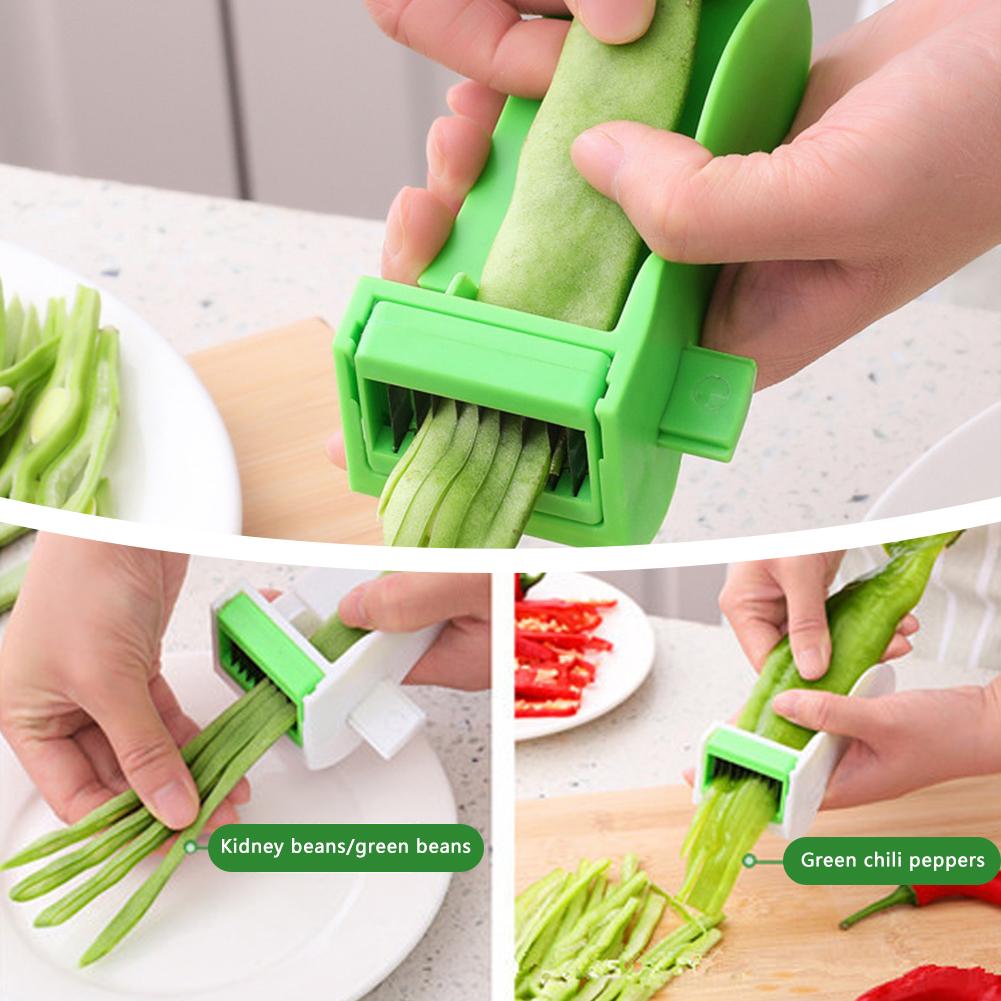 thumbnail image 3 of Ruifaya Cortador potente de judías verdes en miniatura, cortador afilado de judías verdes, herramienta cortadora de cocina para verduras, cortador multifuncional de pimientos y judías verdes, 3 of 7