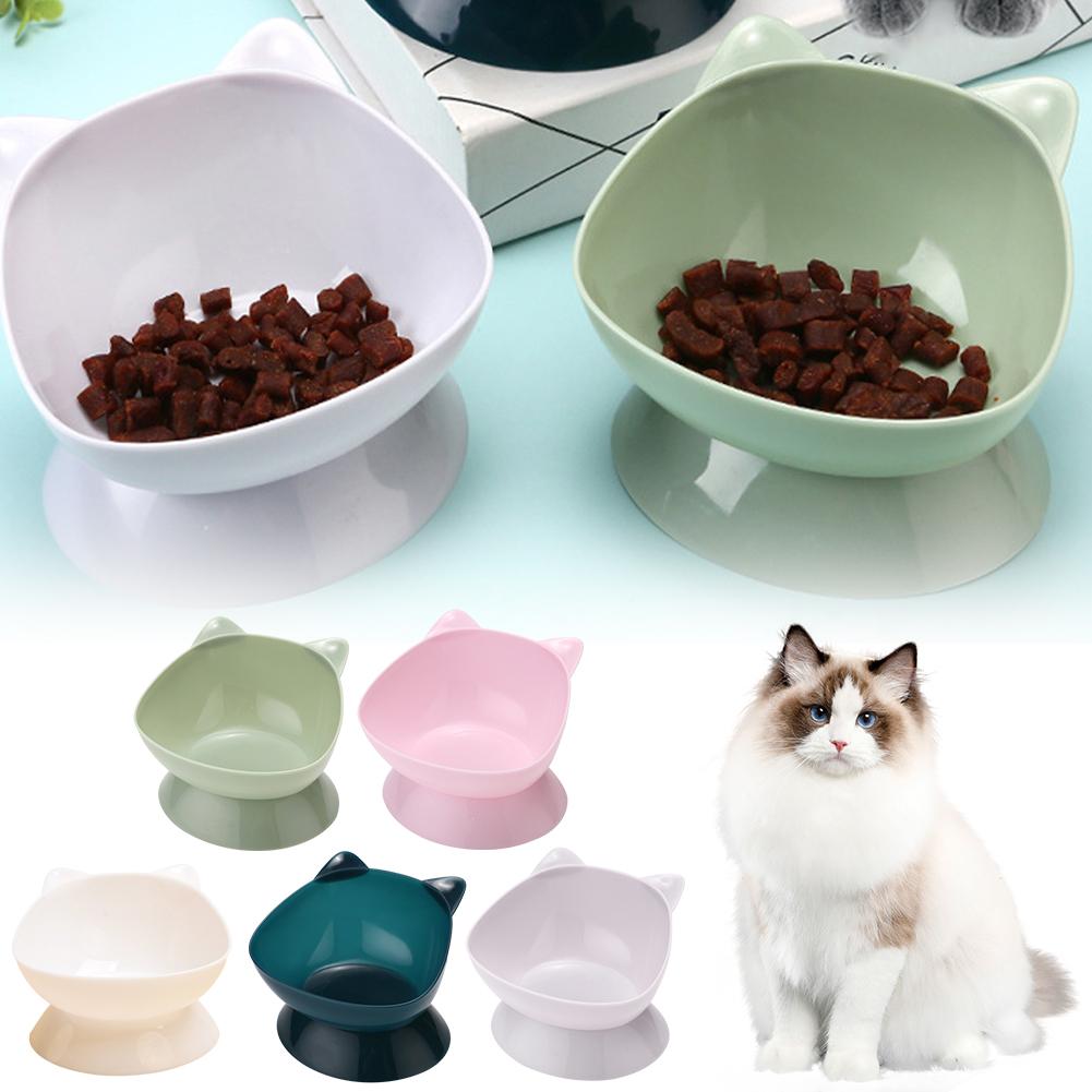 thumbnail image 3 of Wartleves Comedero para gatos inclinado y elevado con platos inclinados y cuello en diagonal, 3 of 7