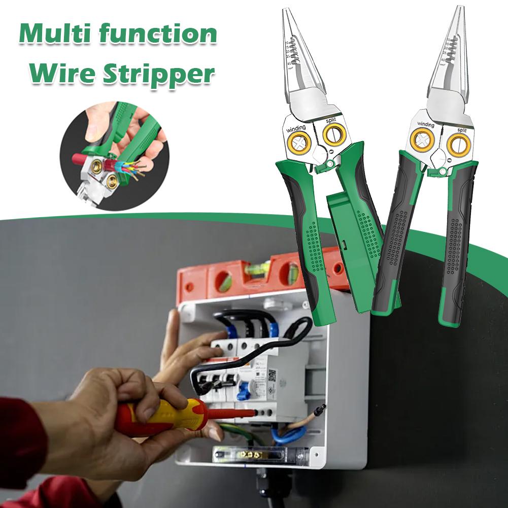 thumbnail image 2 of Wartleves Alicates pelacables multifunción súper fáciles de usar, herramienta pelacables 2024, herramienta de engarce, cortador de cables de electricista, herramientas manuales de bobinado de cables d, 2 of 7