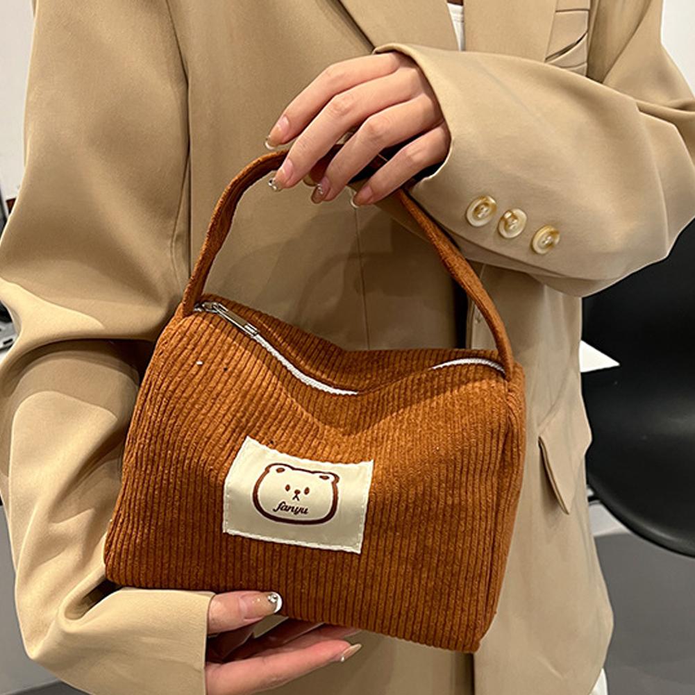 thumbnail image 4 of Ruifaya Bolsos de mano de pana versátiles y de moda, bolsos de mano para mujer, ligeros, 4 of 7