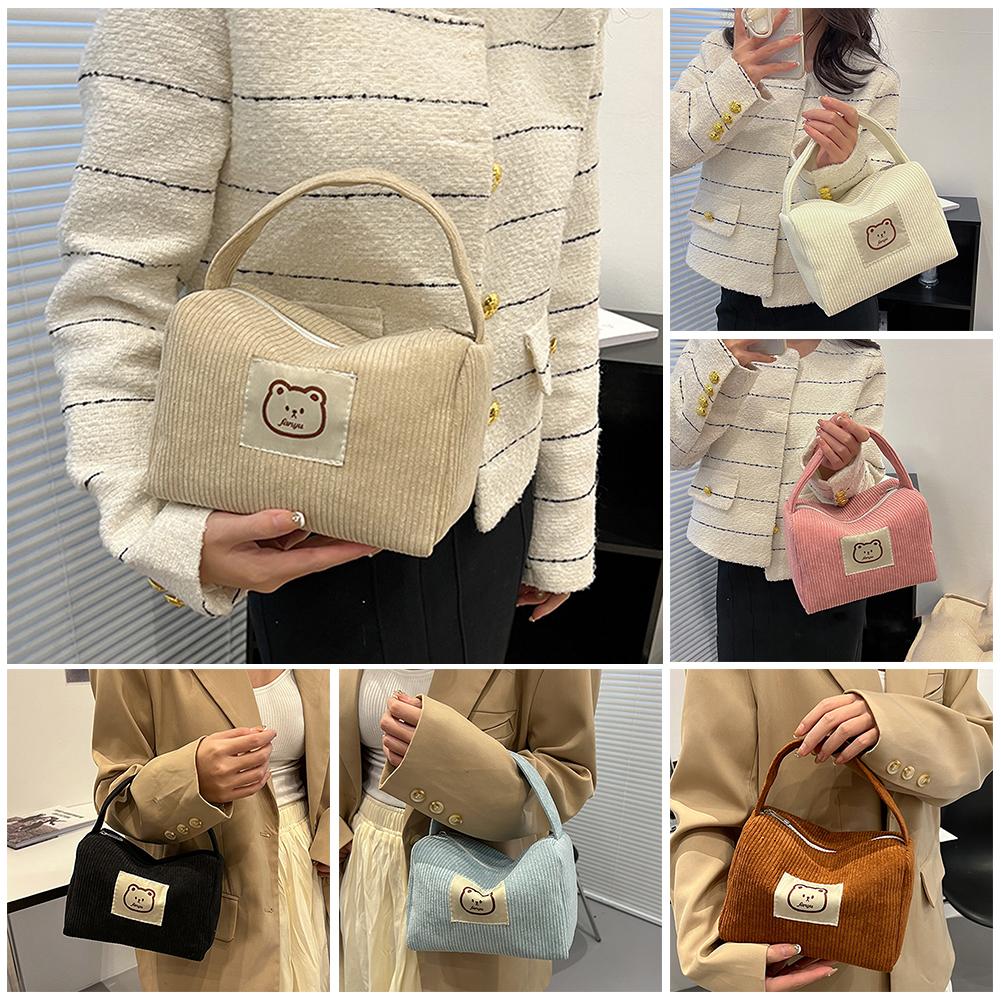 thumbnail image 3 of Ruifaya Bolsos de mano de pana versátiles y de moda, bolsos de mano para mujer, ligeros, 3 of 7