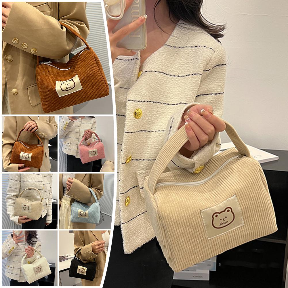thumbnail image 2 of Ruifaya Bolsos de mano de pana versátiles y de moda, bolsos de mano para mujer, ligeros, 2 of 7