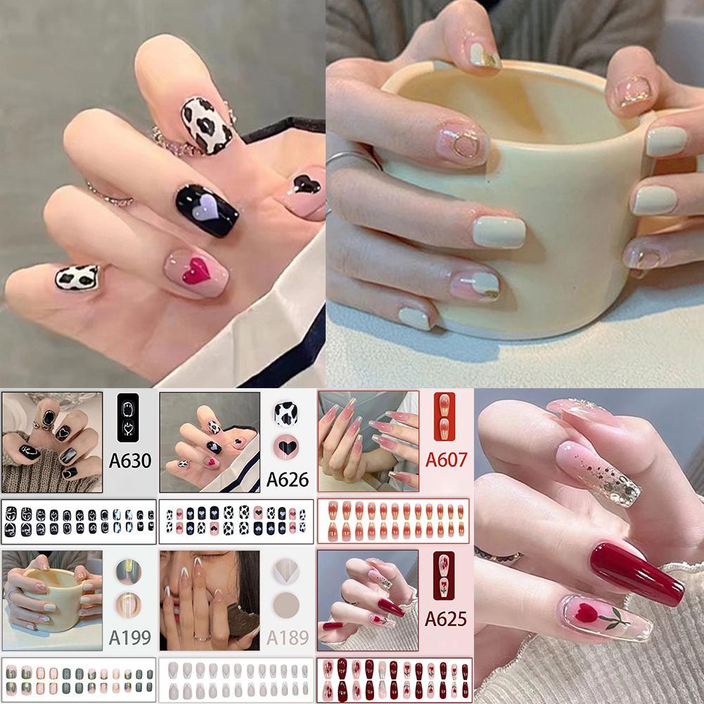 thumbnail image 2 of SGACAI Diseño de uñas postizas DIY Juego de uñas postizas francesas para dedos, 2 of 7