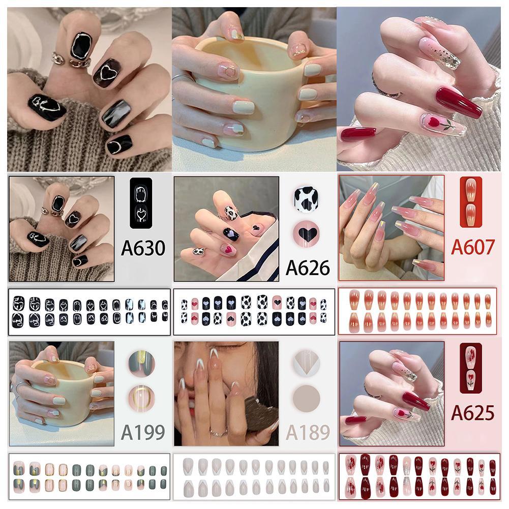 thumbnail image 3 of SGACAI Diseño de uñas postizas DIY Juego de uñas postizas francesas para dedos, 3 of 7