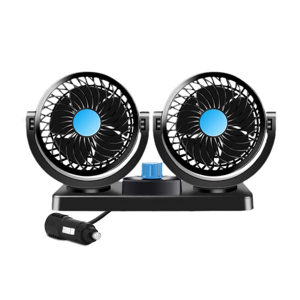 thumbnail image 5 of Wartleves Ventilador de coche Ovvkultoc de 12/24 V, ventilador de refrigeración universal para coche, ventilador de doble cabezal portátil para vehículo, ventilador de refrigeración automático girator, 5 of 7