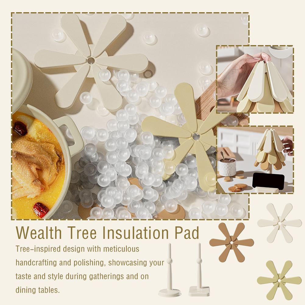 thumbnail image 3 of Wartleves Salvamanteles de silicona para platos calientes, juego de salvamanteles con forma de árbol de Navidad, posavasos apilables con soporte, decoración creativa para el hogar, regalo de inaugurac, 3 of 7