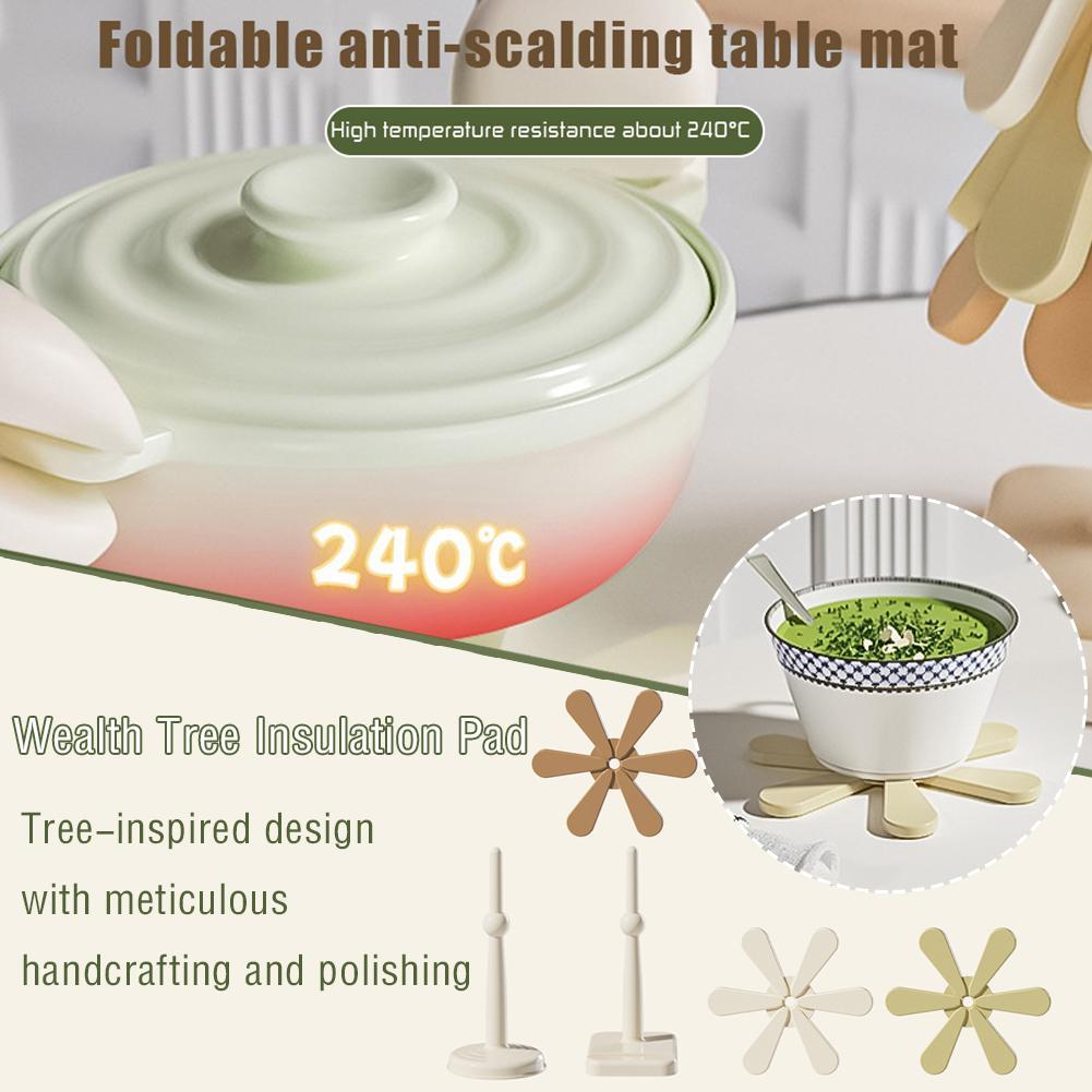 thumbnail image 2 of Wartleves Salvamanteles de silicona para platos calientes, juego de salvamanteles con forma de árbol de Navidad, posavasos apilables con soporte, decoración creativa para el hogar, regalo de inaugurac, 2 of 7