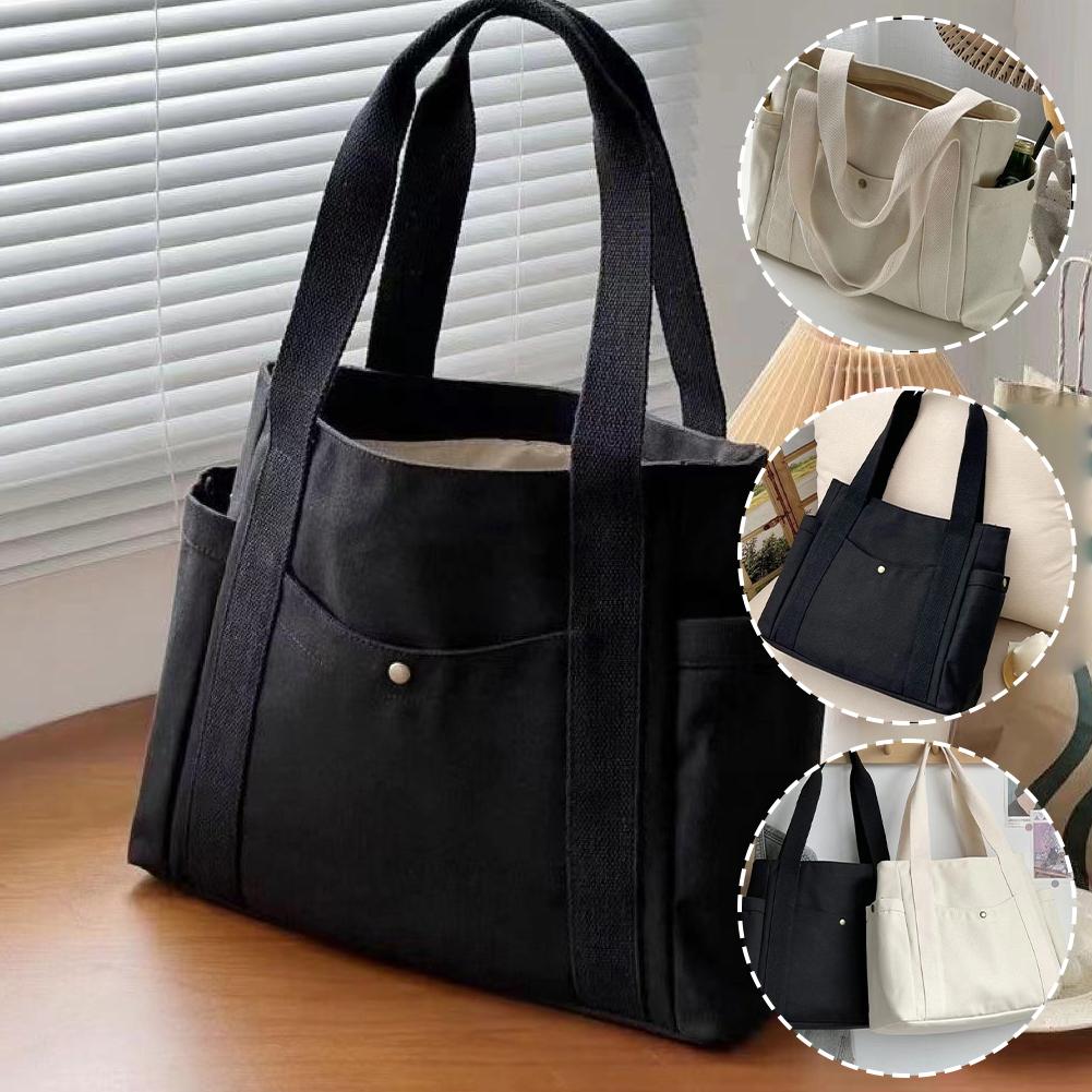 thumbnail image 2 of SGACAI Bolso de lona, bolso de mujer, bolso de hombro, bolso de estudiante universitario, W1B7 grande, 2 of 7