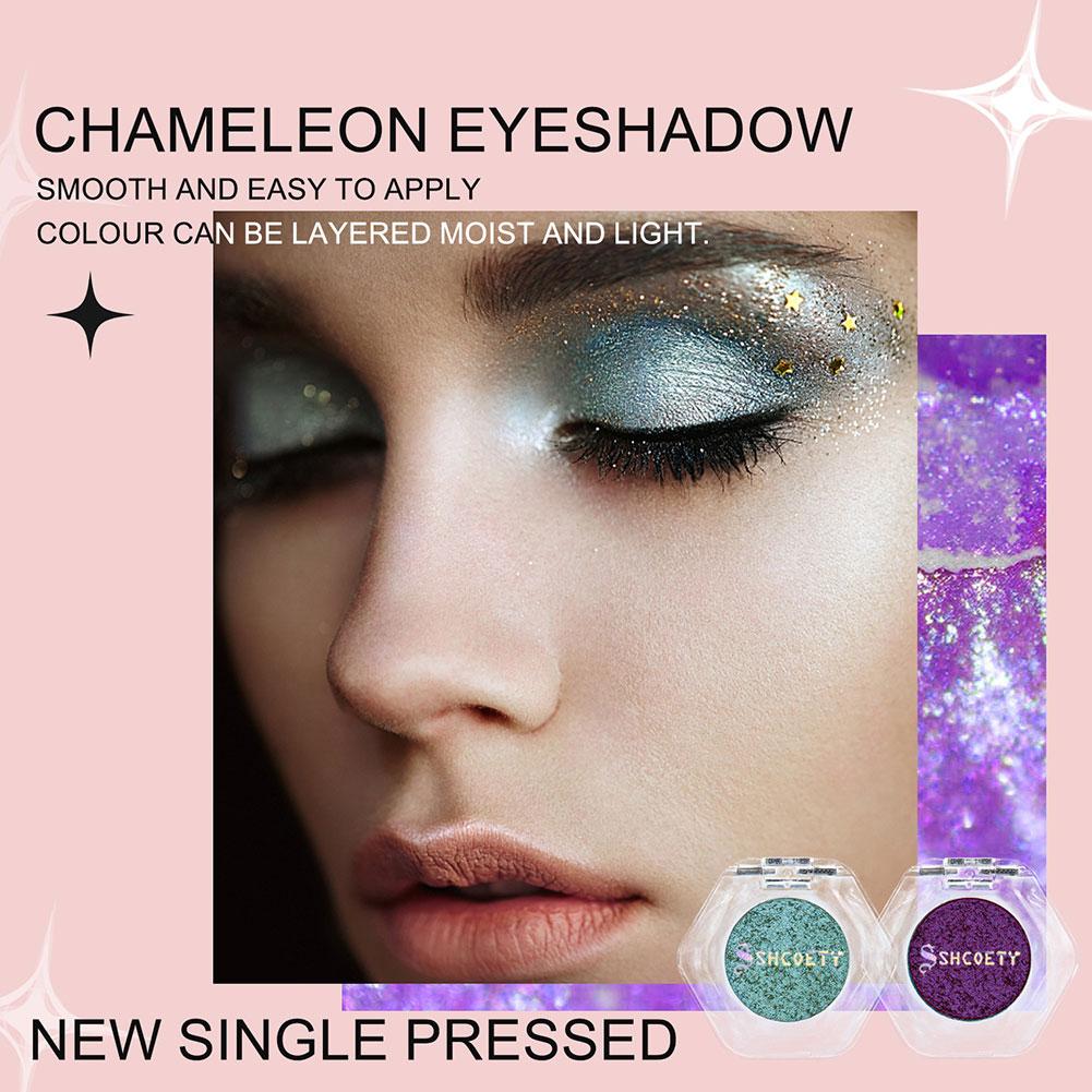 thumbnail image 4 of Ruifaya Sombras de ojos con purpurina holográfica Sombras de ojos de colores intensos Sombras de ojos multicolores Maquillaje Cosmético Sombra de ojos en placa Maquillaje de ojos multidimensional So, 4 of 7