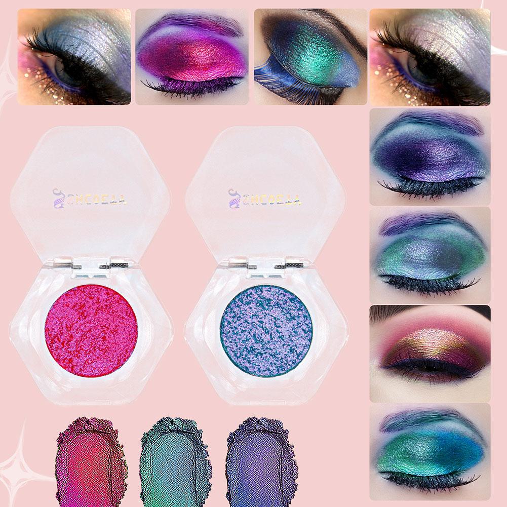 thumbnail image 2 of Ruifaya Sombras de ojos con purpurina holográfica Sombras de ojos de colores intensos Sombras de ojos multicolores Maquillaje Cosmético Sombra de ojos en placa Maquillaje de ojos multidimensional So, 2 of 7