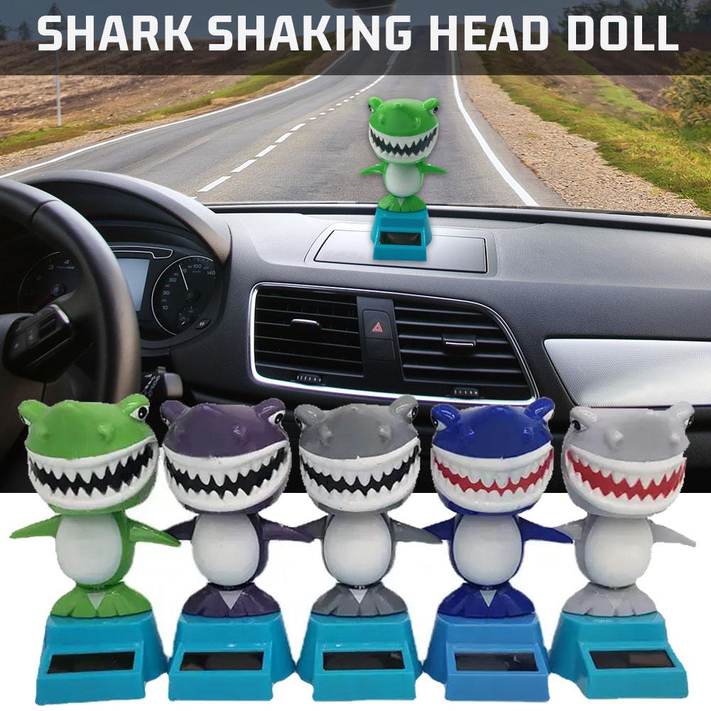 thumbnail image 3 of Wartleves LZYWOD Decoración de coche Decoración de energía solar Accesorios de cabeza móvil Muñeco interior de coche Decoración de regalo F6K5 SharShap de dibujos animados, 3 of 7