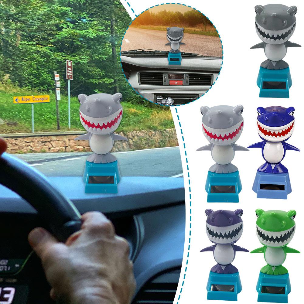 thumbnail image 2 of Wartleves LZYWOD Decoración de coche Decoración de energía solar Accesorios de cabeza móvil Muñeco interior de coche Decoración de regalo F6K5 SharShap de dibujos animados, 2 of 7