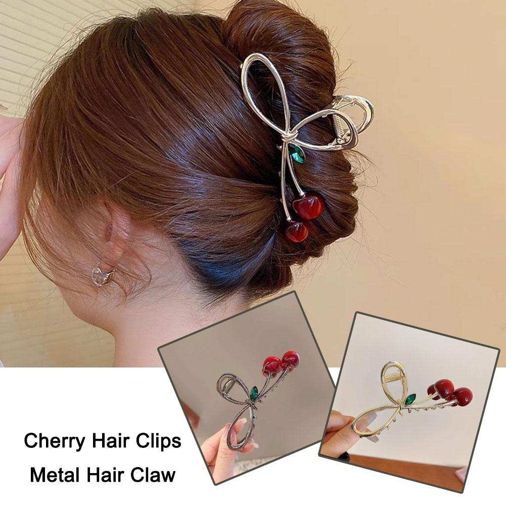 thumbnail image 3 of SGACAI Pinzas para el cabello CherryHair, pinzas grandes de metal para el cabello, exquisito diseño CherryHeart StrongÐσ, 3 of 7