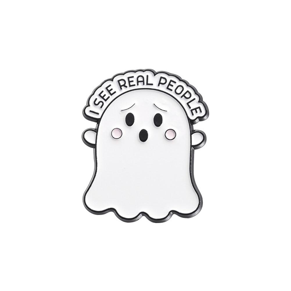 thumbnail image 4 of Wartleves Broche de esmalte fantasma, insignia, disfraz punk, pin de solapa, regalo de Halloween, 4 of 7