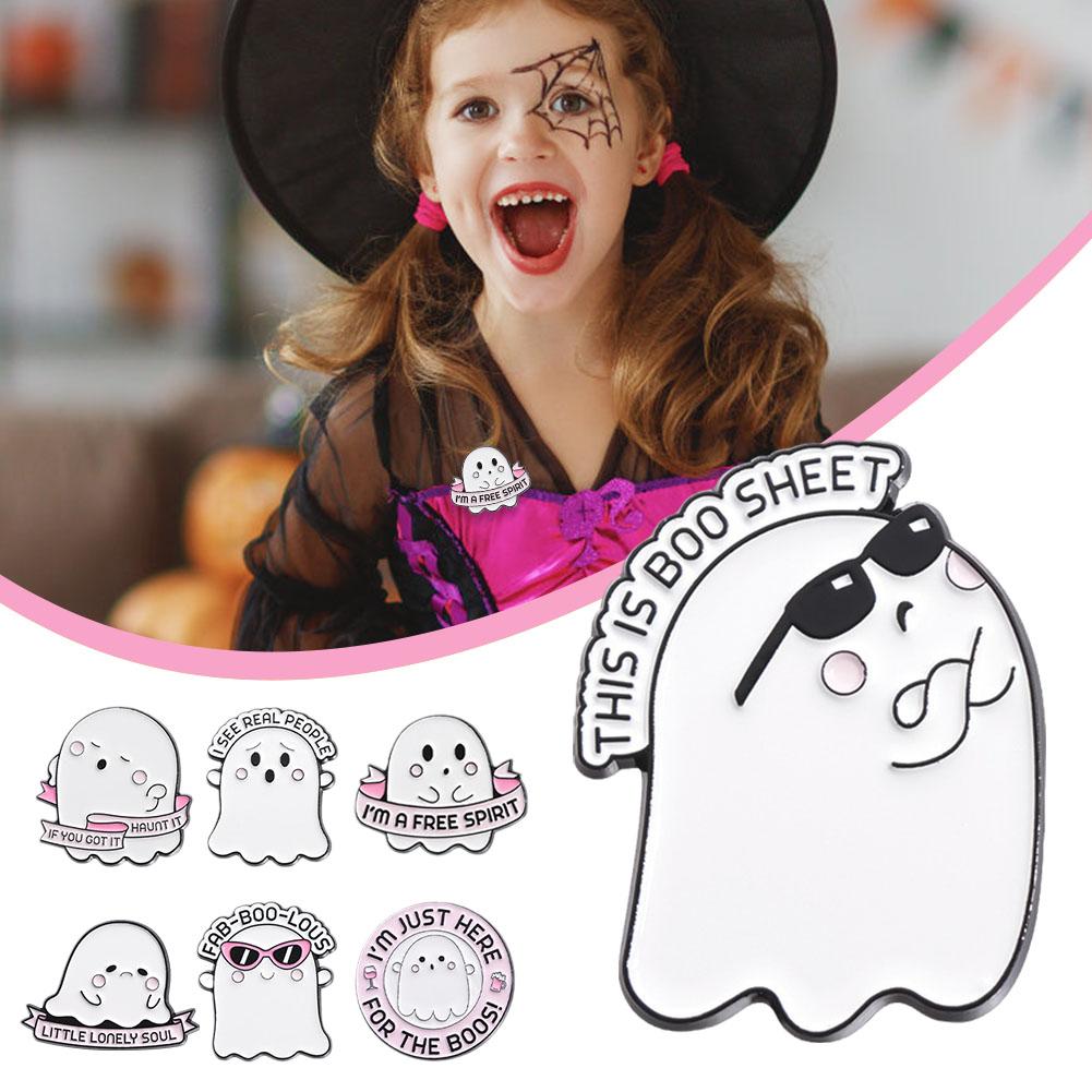 thumbnail image 2 of Wartleves Broche de esmalte fantasma, insignia, disfraz punk, pin de solapa, regalo de Halloween, 2 of 7