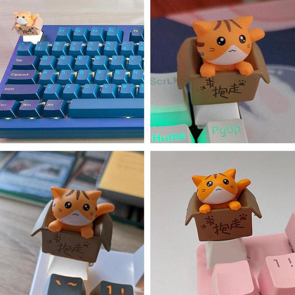 thumbnail image 5 of Ruifaya 1 pieza de teclado mecánico de dibujos animados DIY, teclas ESC, lindas teclas personalizadas de gato, teclas de teclado retroiluminadas en la parte inferior novedosas, accesorios de juego,, 5 of 7