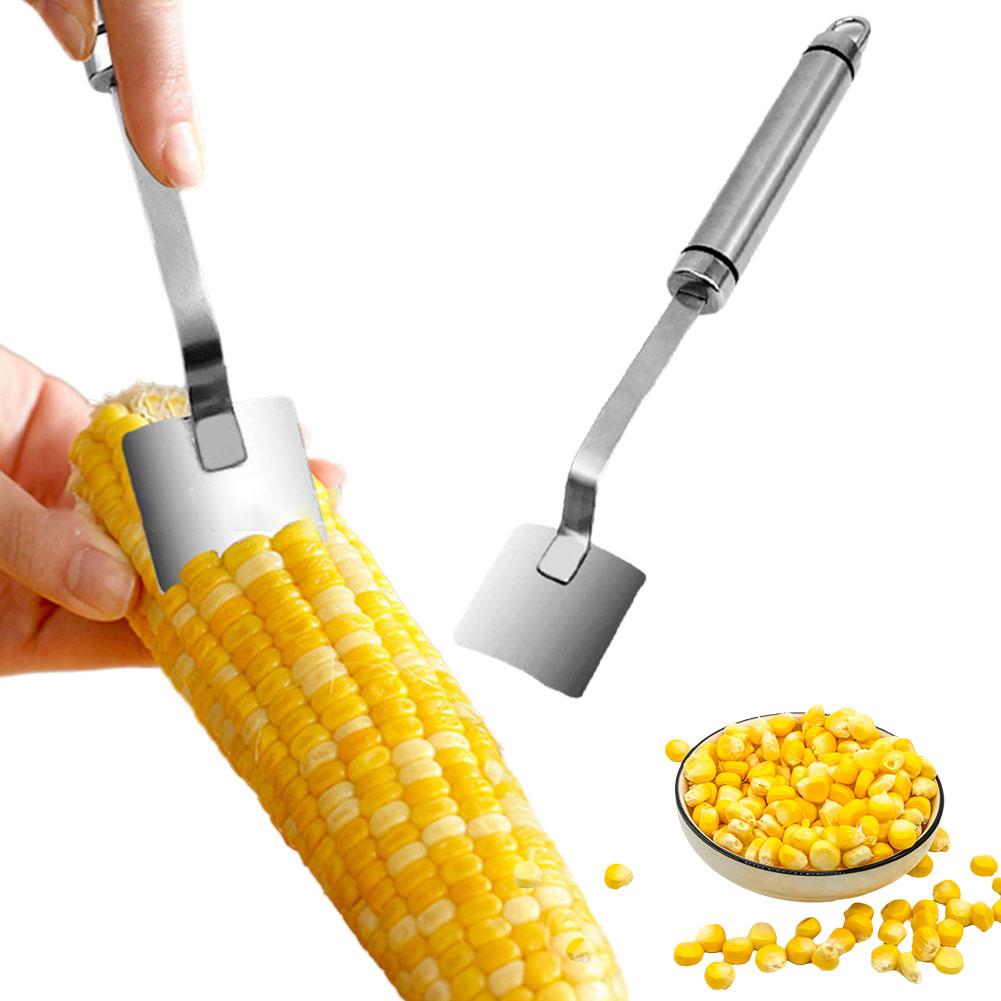 thumbnail image 2 of Ruifaya Pelador de maíz, removedor de mazorcas de maíz, pelador de maíz de acero inoxidable con mango largo, herramienta para quitar mazorcas de maíz con mango ergonómico, separador rápido de mazorc, 2 of 7