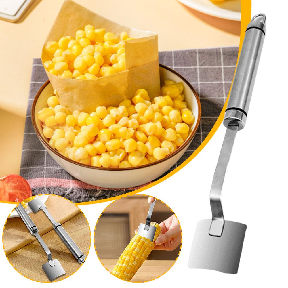 thumbnail image 4 of Ruifaya Pelador de maíz, removedor de mazorcas de maíz, pelador de maíz de acero inoxidable con mango largo, herramienta para quitar mazorcas de maíz con mango ergonómico, separador rápido de mazorc, 4 of 7
