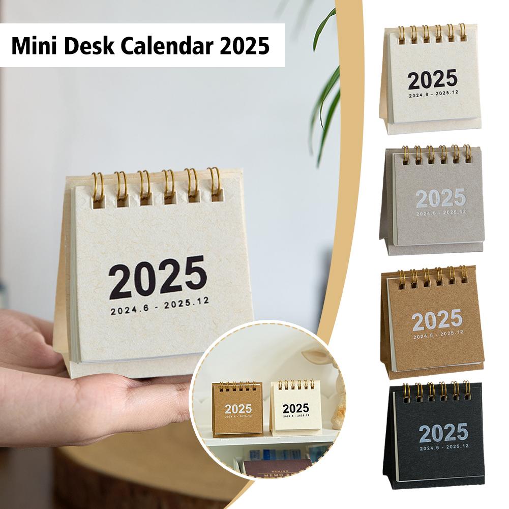 thumbnail image 2 of Wartleves Calendario de escritorio pequeño 2025, calendario mensual plegable de pie para escritorio, decoración, nuevo, 2 of 7