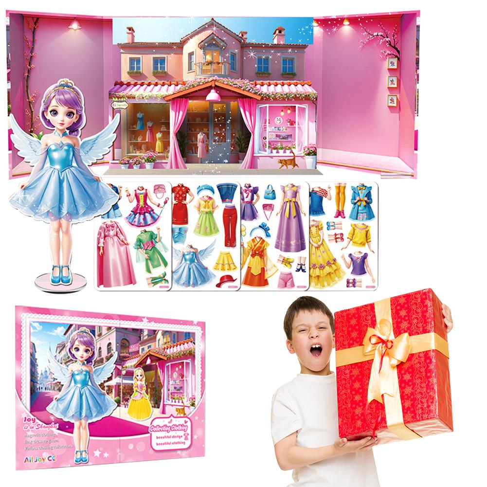 thumbnail image 2 of Wartleves Muñecas de papel magnéticas para vestir a niñas de 4 a 7 años, juego de vestir a princesas, 2 of 7