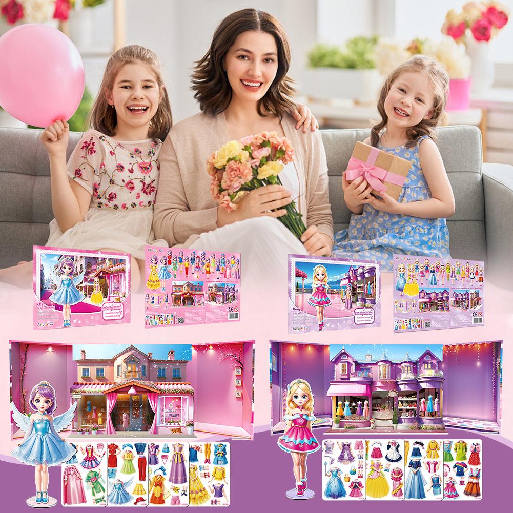 thumbnail image 4 of Wartleves Muñecas de papel magnéticas para vestir a niñas de 4 a 7 años, juego de vestir a princesas, 4 of 7