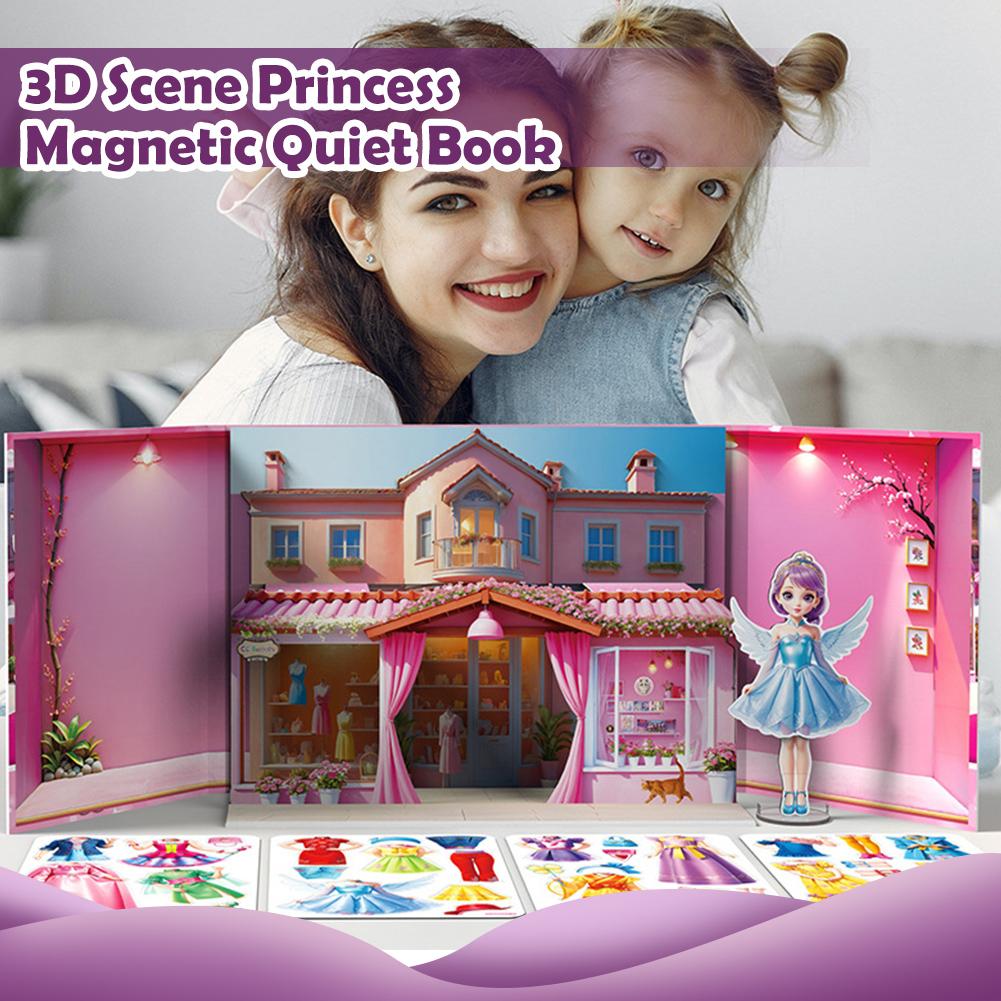 thumbnail image 3 of Wartleves Muñecas de papel magnéticas para vestir a niñas de 4 a 7 años, juego de vestir a princesas, 3 of 7