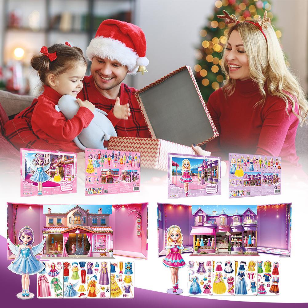 thumbnail image 5 of Wartleves Muñecas de papel magnéticas para vestir a niñas de 4 a 7 años, juego de vestir a princesas, 5 of 7
