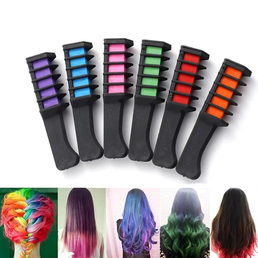thumbnail image 4 of Wartleves Peine de tiza para cabello temporal, peine de tiza para color, colores de fiesta CALIENTES para salón temporal, 4 of 7