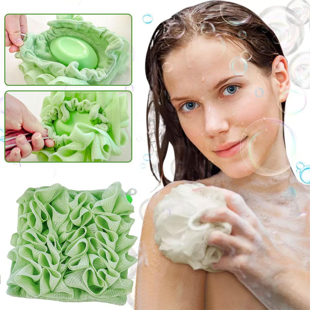 thumbnail image 5 of Wartleves Esponja de baño 2 en 1 con cordón, juego de toallitas de ducha para mujer, NUEVO, 5 of 7