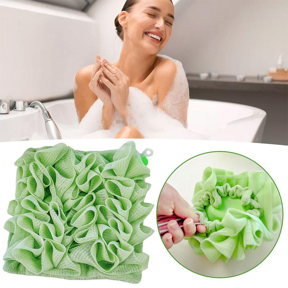 thumbnail image 3 of Wartleves Esponja de baño 2 en 1 con cordón, juego de toallitas de ducha para mujer, NUEVO, 3 of 7
