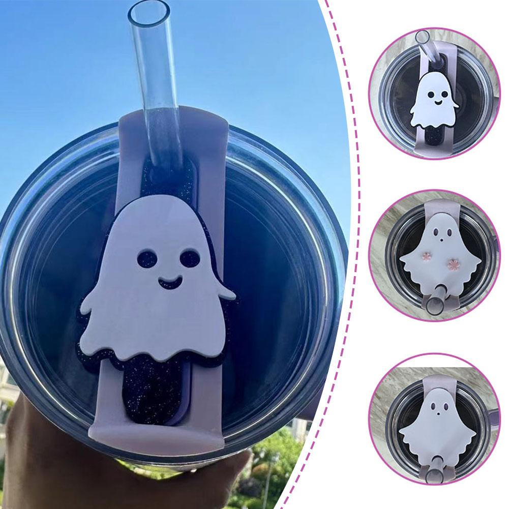 thumbnail image 3 of Ruifaya Etiqueta de tapa de taza de fantasma lindo de Halloween Tapas de repuesto de bricolaje para Stanley por 40 R м(, 3 of 7